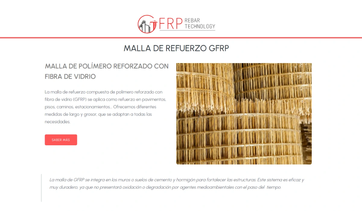 Diseno web de página de aplicaciones estructurales con GFRP