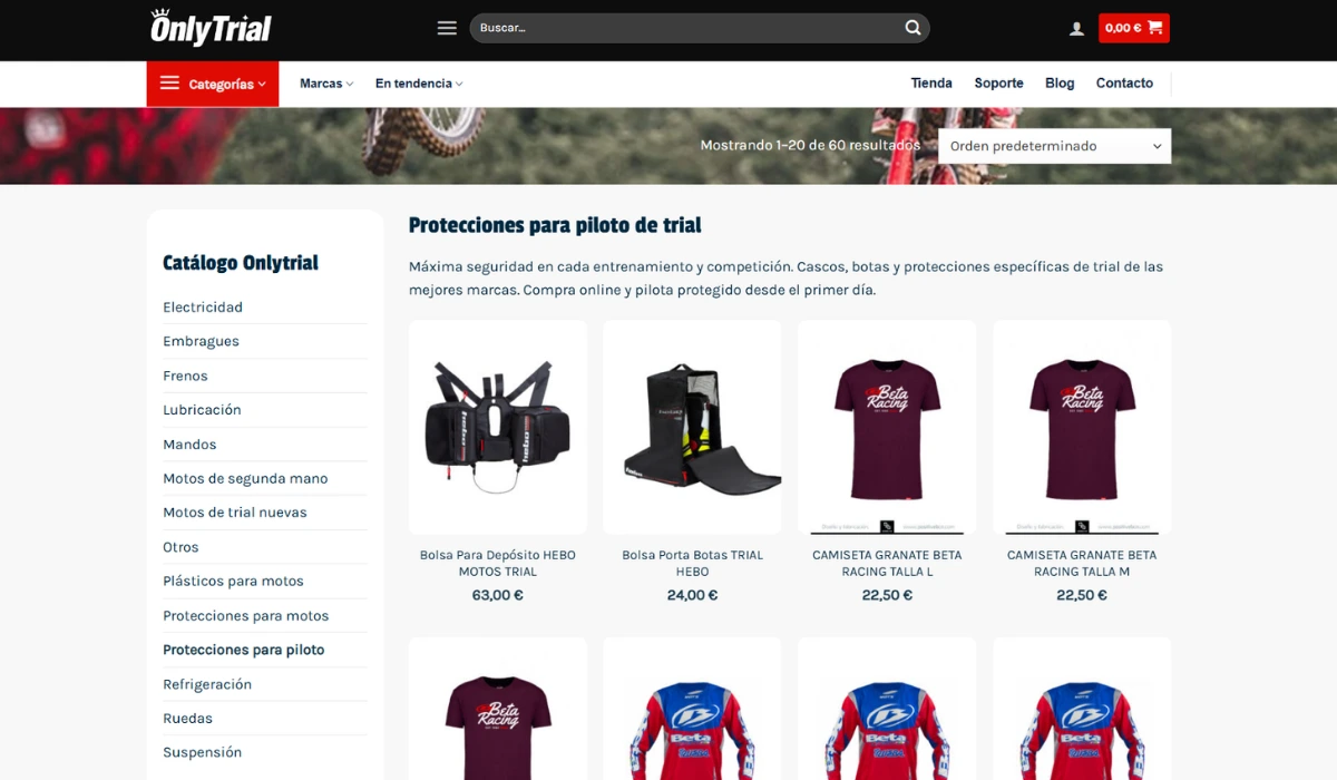Diseño y categorización de productos en OnlyTrial