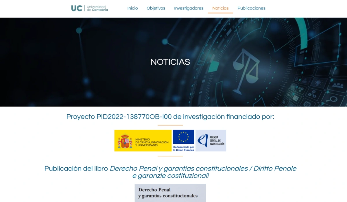 Secciones y contenidos de PenalTec