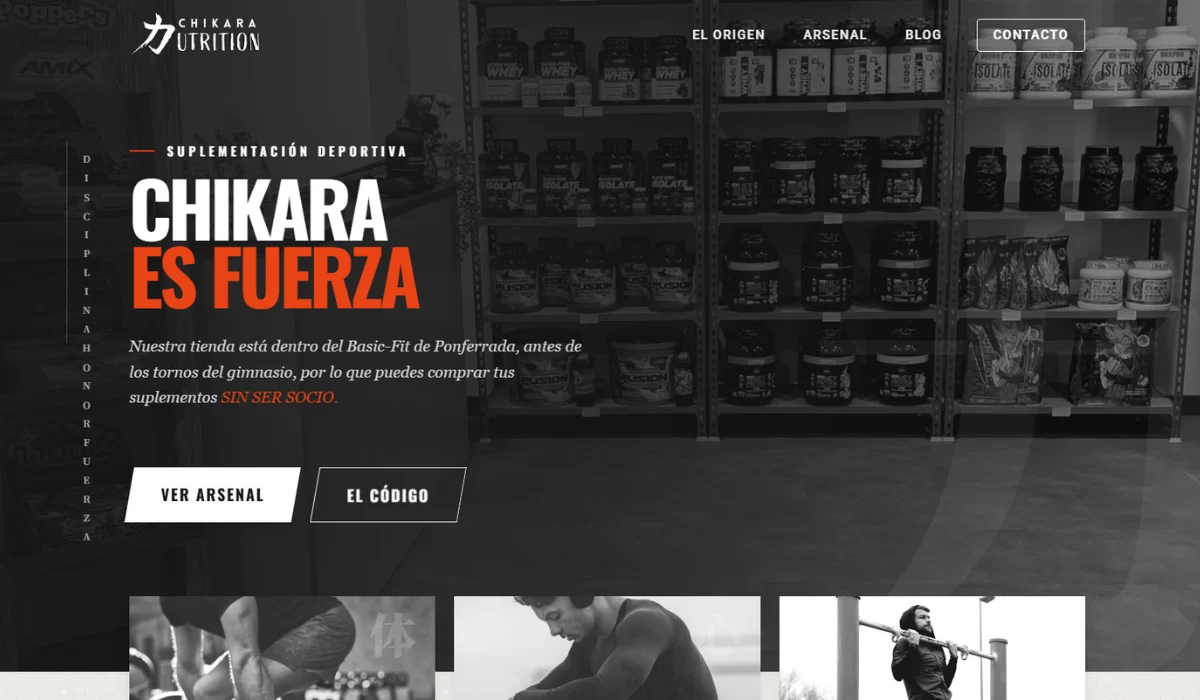 Estructura y experiencia de usuario en Chikara Nutrition