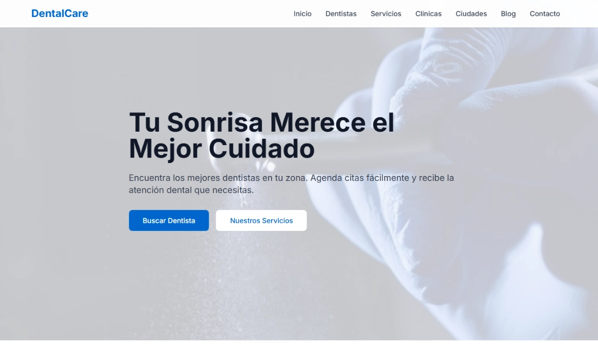 Diseño web del directorio DentalCare