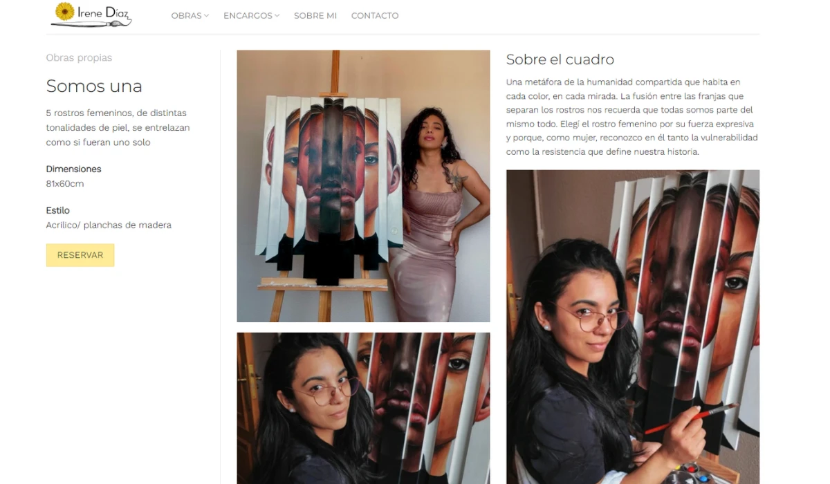 Secciones de obras y encargos en Irene Díaz Art