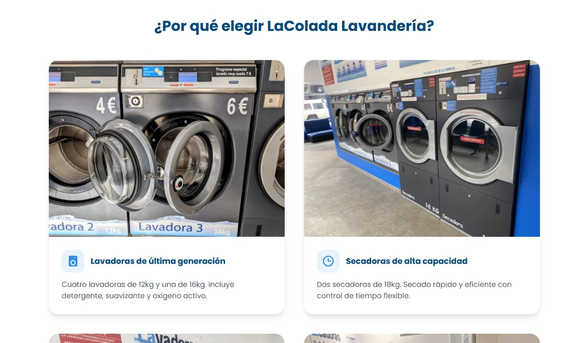 Página web de Lacolada Lavanderia Ponferrada