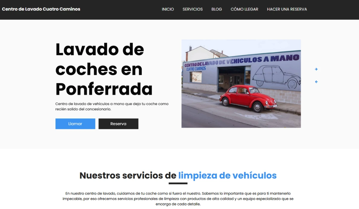 Servicios de lavado de coches en Lavo Cuatro Caminos