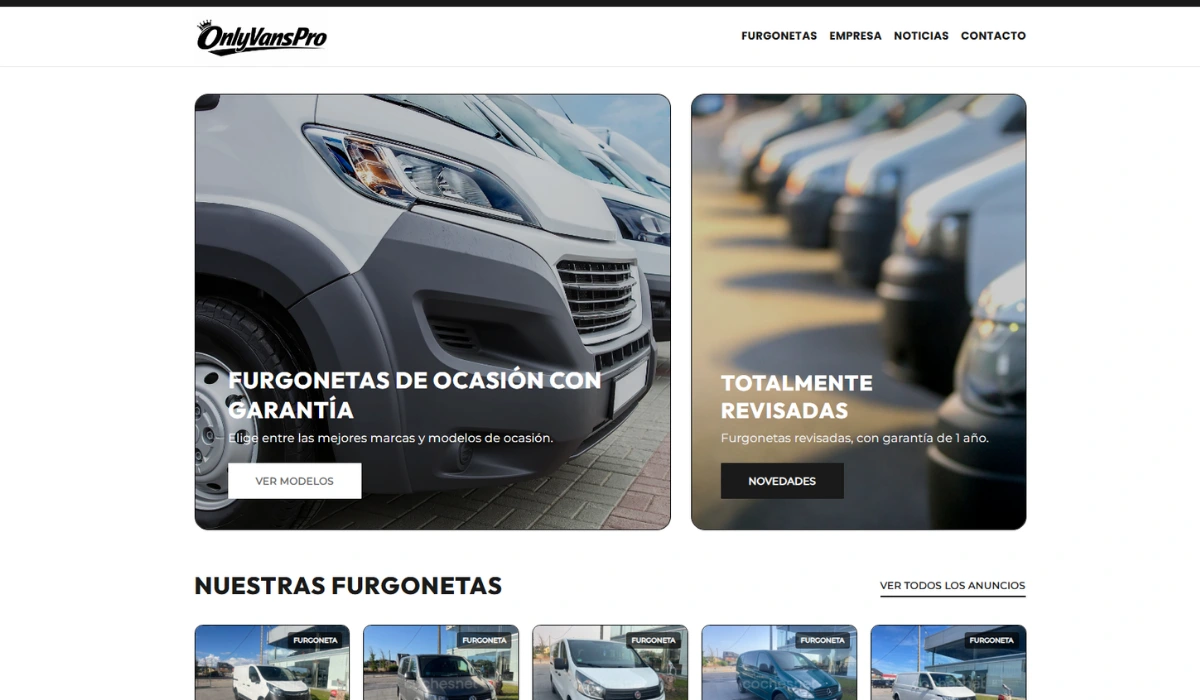 Rediseño web de OnlyVansPro
